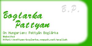 boglarka pattyan business card