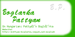 boglarka pattyan business card